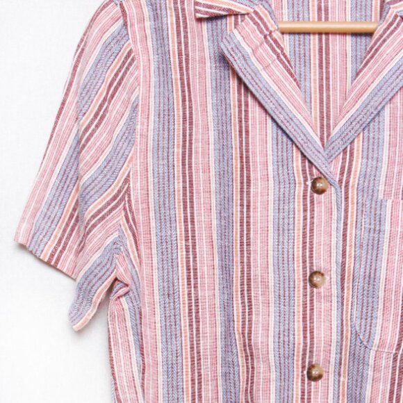 Striped Red and Blue Crop Top - Picture 2 of 16